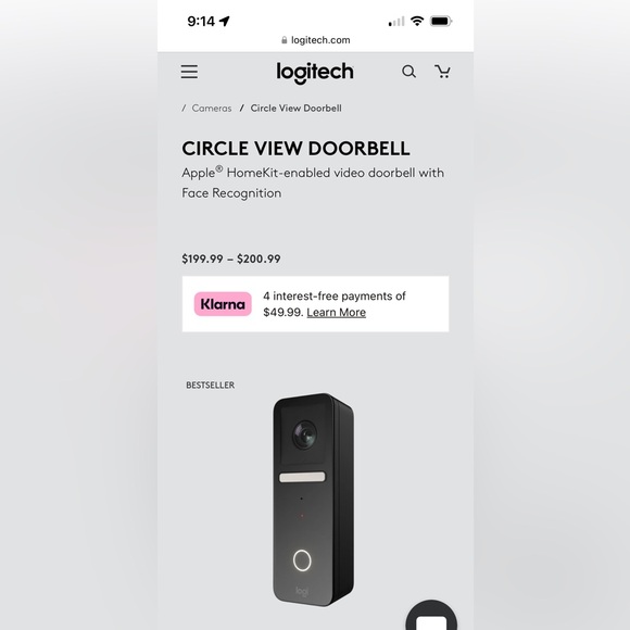 Logitech circle view camera doorbell. - Picture 1 of 4